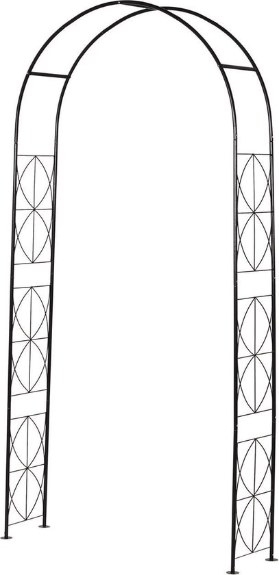 Rozenboog - Tuinboog - Voor klimplanten - Metaal - 230 x 114 x 30 cm - Zwart