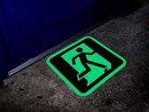 Nooduitgang pictogram glow-in-the-dark Glow-in-the-dark (fotoluminescent) 400 mm x 400 mm x 0,22 mm