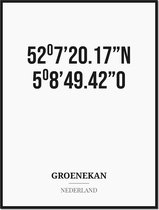 Poster/kaart GROENEKAN met coördinaten