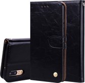 Voor Huawei P20 Business Style Oil Wax Texture Horizontal Flip Leather Case met houder & kaartsleuven & portemonnee (zwart)
