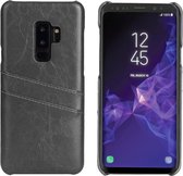 Fierre Shann Retro Oil Wax Texture PU lederen tas voor Galaxy S9, met kaartsleuven (zwart)