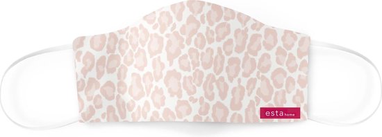 ESTAhome mondkapje panterprint zacht roze - 150502 - 22 x 12 cm