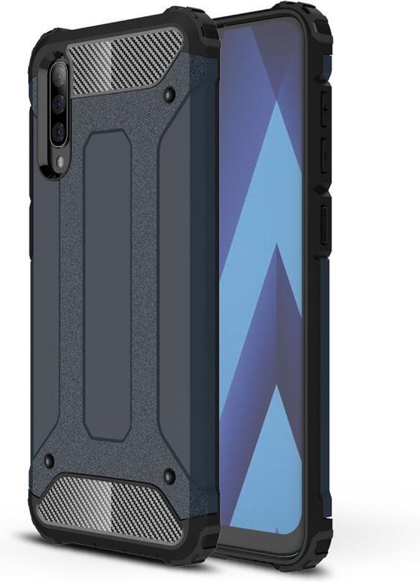 Hoesje Geschikt voor: Samsung Galaxy A30S / A50 / A50S Armor Hybrid - Blauw