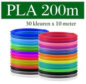 Nolad´s Premium 3D pen PLA filament  - Set PLA-FILAMENT 1.75 mm - 30 KLEUREN - 300 meter (30 kleuren, elk 10m) - VOOR 3D-PRINTER EN 3D-PEN