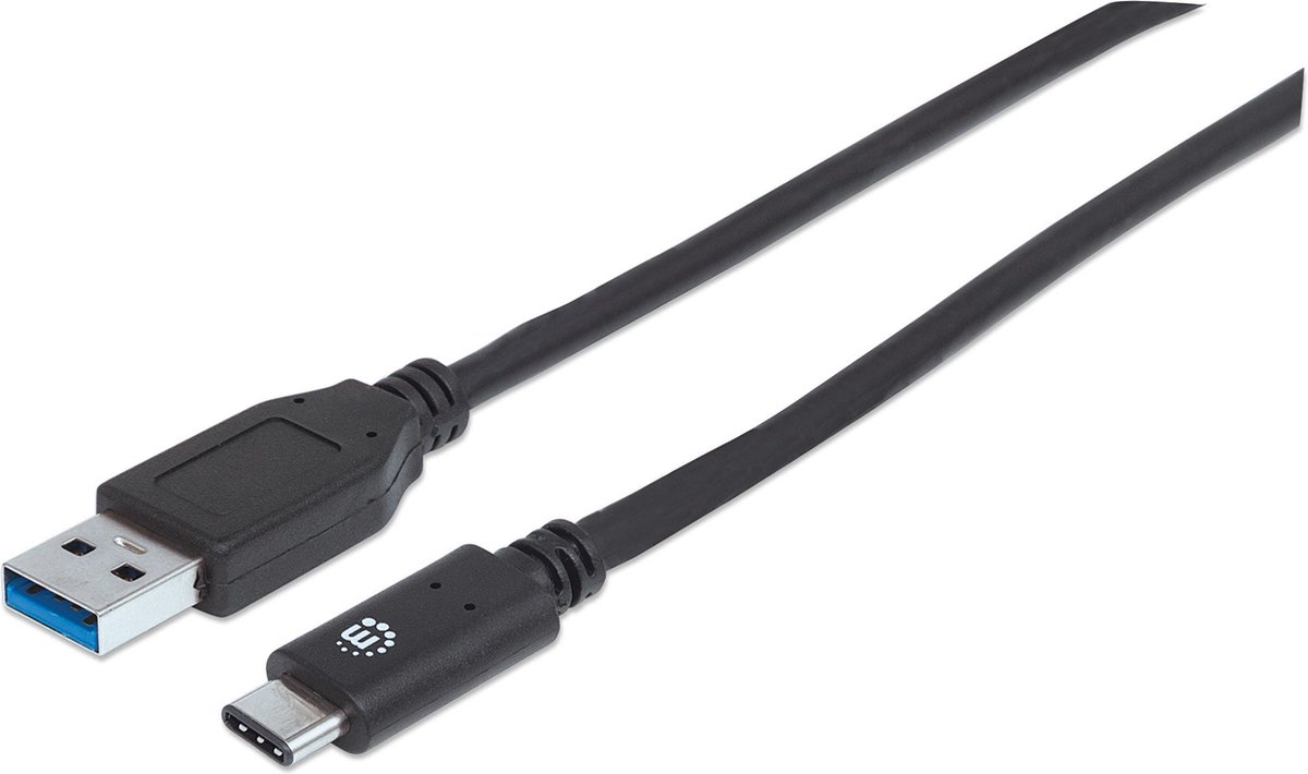 Manhattan 354639 USB-kabel 0,5 m USB 3.2 Gen 2 (3.1 Gen 2) USB C USB A Zwart