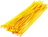 100x stuks kabelbinder / kabelbinders nylon geel 10 x 0,25 cm - bundelbanden - tiewraps / tie ribs / tie rips