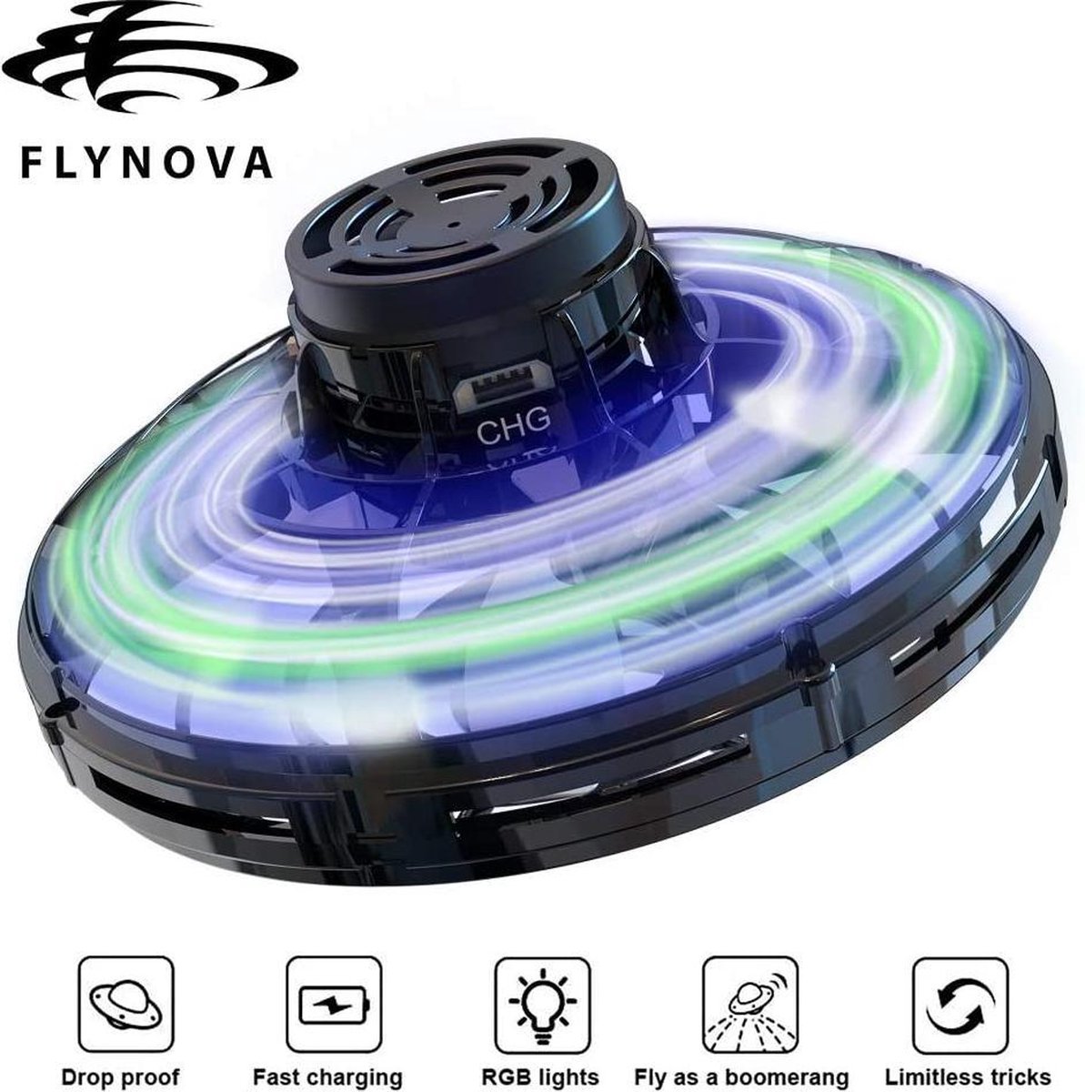 Original FlyNova Flying Spinner Rouge avec LED - Original Flying Fidget  Spinner