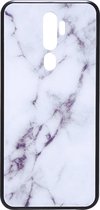 Shop4 - Oppo A9 (2020) Hoesje - Harde Back Case Marmer Wit