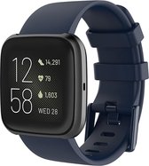 Shop4 - Fitbit Versa Lite Bandje - Large Siliconen Donker Blauw