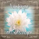 Kaart - Vierkant - 15x15cm - Met envelop - Van Harte En Gods Zegen - Christelijke kaart - Majestic Ally - 12 stuks