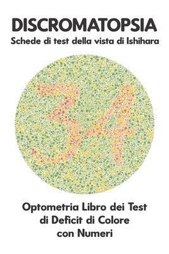 DISCROMATOPSIA Schede di test della vista di Ishihara Optometria Libro dei Test di Deficit di Colore con Numeri