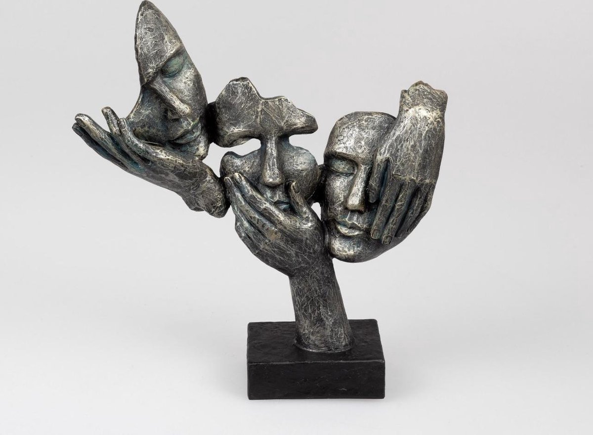 Horen - Zien - Zwijgen - Beeld - Bronz - op voet - 34cm | bol