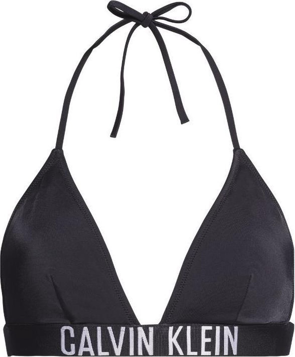 gek geworden Altijd Additief Calvin Klein triangle bikini top - zwart | bol.com