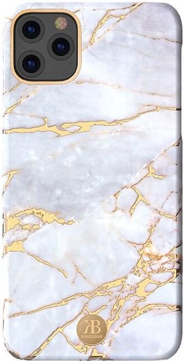 Kingxbar Marmer Series Hoesje iPhone 11 Pro Max - Wit