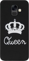 ADEL Siliconen Back Cover Softcase Hoesje Geschikt voor Samsung Galaxy A6 Plus (2018) - Queen Zwart