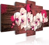 Schilderijen Op Canvas - Schilderij - Blijdschap en orchidee 200x100 - Artgeist Schilderij