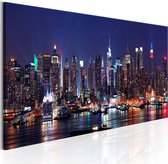 Schilderijen Op Canvas - Schilderij - Live by Night 120x40 - Artgeist Schilderij
