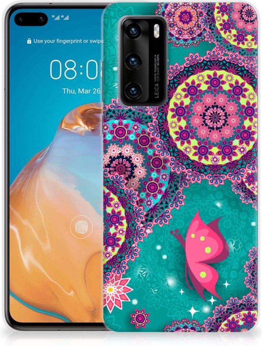 Huawei P40 Hoesje maken Cirkels en Vlinders