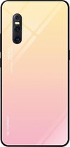 Voor VIVO X27 Gradient Color Glass Case (geel)