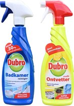 1 x Dubro badkamer reiniger + 1 x Dubro multi ontvetter (keuken, bbq, etc.) spray