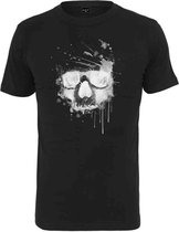 Mister Tee Heren Tshirt -XL- Waterpaint Skull Zwart