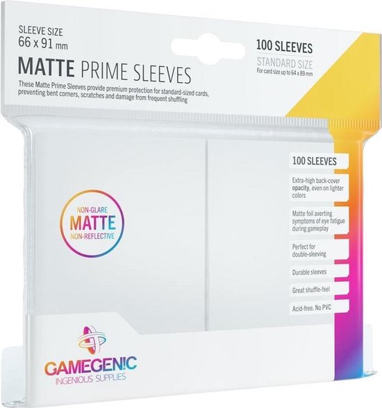 Afbeelding van het spel Gamegenic Matte Prime Sleeves White (100)