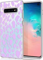 iMoshion Design voor de Samsung Galaxy S10 hoesje - Luipaard - Paars