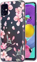 iMoshion Hoesje Siliconen Geschikt voor Samsung Galaxy A51 - iMoshion Design hoesje - Roze / Transparant / Blossom Watercolor