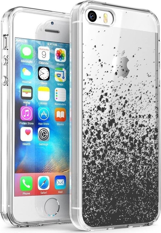 barsten Beperkingen prachtig iMoshion Design voor de iPhone 5 / 5s / SE hoesje - Spetters - Zwart |  bol.com