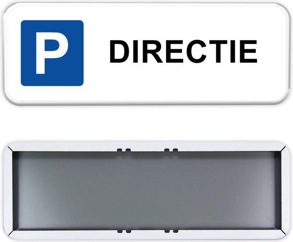 Parkeerbord Directie 60x20cm - Stevig aluminium bord met dubbel omgezette rand