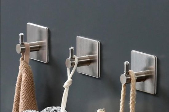 Zelfklevende ophanghaken – voor op de muur – Toilet / Badkamer haken –  Kapstok haken –... | bol.com