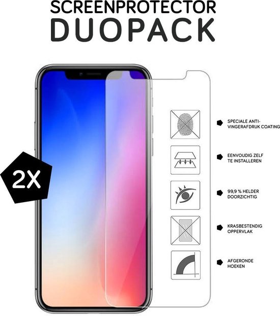 DUOPACK iPhone 8 Plus Screenprotector Tempered Glass Screen