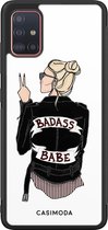 Samsung A71 hoesje - Badass babe blondine | Samsung Galaxy A71 case | Hardcase backcover zwart