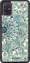 Samsung A71 hoesje - Mandala blauw | Samsung Galaxy A71 case | Hardcase backcover zwart