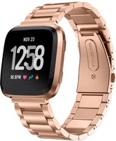 Stalen Smartwatch bandje - Geschikt voor  Fitbit Versa / Versa 2 stalen bandje - rosé goud - Horlogeband / Polsband / Armband