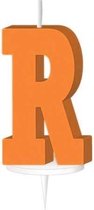 Haza Original Letterkaars ''r'' Met Houder 4 Cm Wax Oranje