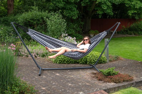 Hamac Double ' Comfort' Noir White - Zwart