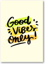 Good Vibes Only Quote - A1 Poster Staand - 59x84cm - Minimalist - Tekstposters - Inspiratie