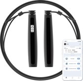 Smart Healthiness Premium Slim Springtouw - Met luxe siliconen handvaten, teller en 3x jump modes - Op USB - Met Gratis NL App - Bluetooth - Zwart