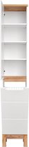 Badkamerkast met Wasmand 186,7x35 cm Wit Eiken – Badkamer meubel Bloom – Badkamer kast Modern - Perfecthomeshop