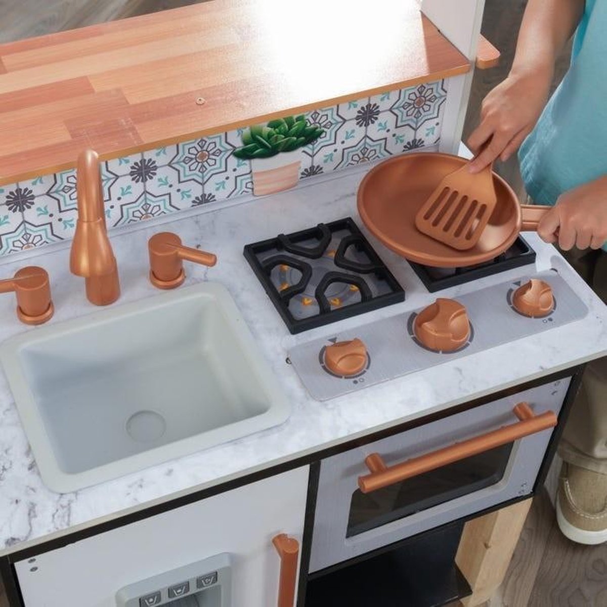 KidKraft Kinderkeuken - Speelgoedkeuken - Peuter Speelgoed Keuken met Accessoires - Zwart — afbeelding 11
