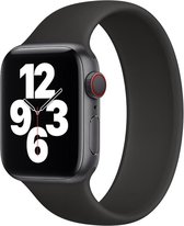 Shop4 - Bandje voor Apple Watch 7 41mm - Medium Siliconen Solo Loop Zwart