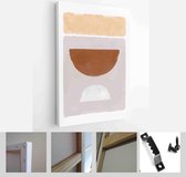 A trendy set of Abstract Orange Hand Painted Illustrations for Postcard, Social Media Banner, Brochure Cover Design or Wall Decoration Background - Modern Art Canvas - Vertical - 1