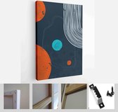 Abstract background night on Mars. Set of Abstract Black Hand Painted Illustrations for Postcard, Social Media Banner, Brochure Cover Design or Wall Decoration Background - Modern