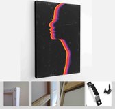 Woman Face Silhouette Vintage Colors Abstract Art, Grunge Texture - Modern Art Canvas - Vertical - 1395550823 - 40-30 Vertical