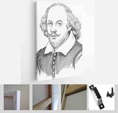 William Shakespeare (1564-1616) portrait in line art illustration. He was English poet, playwright and actor - Modern Art Canvas - Vertical - 1281362920 - 40-30 Vertical