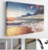 Itsallcanvas - Schilderij - Beautiful Cloudscape Over The Sea. Sunrise Shot Art Horizontal Horizontal - Multicolor - 75 X 115 Cm