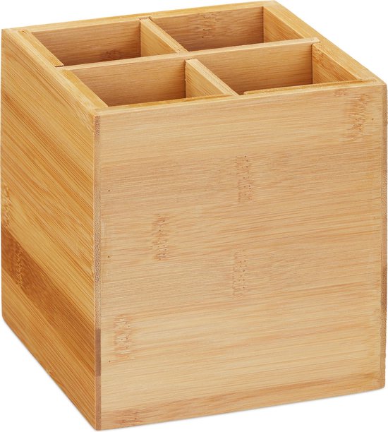 Lepelhouder voor Keuken, Keukengerei Houder van Hout - Bamboe Lepelsteun voor Fornuis, Keukendecoratie in Bruin