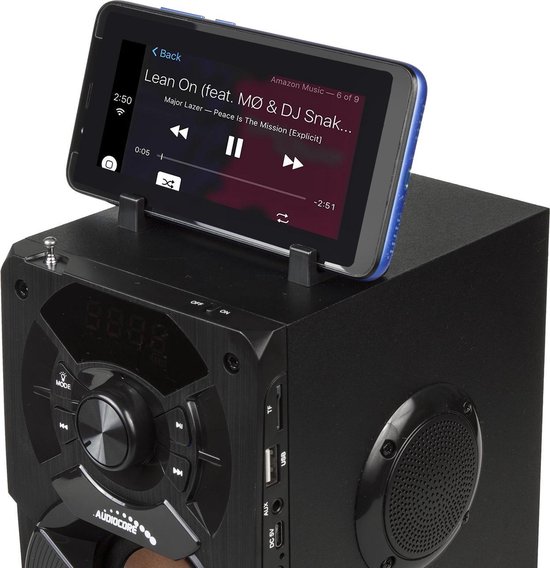 Audiocore AC730 Draagbare bluetooth luidspreker Draadloos 11W Uitgangsvermogen/ Radio / SD / MMC / Aux-in / USB / Verlichting / Afstandsbediening / Handvat van Audi — afbeelding 3
