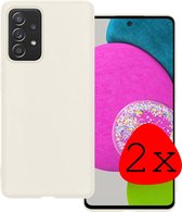 Samsung Galaxy A52s Hoesje 5G Wit Siliconen - Samsung Galaxy A52s Case Back Cover Wit Silicone - Samsung Galaxy A52s Hoesje Siliconen Hoes Wit - 2 Stuks